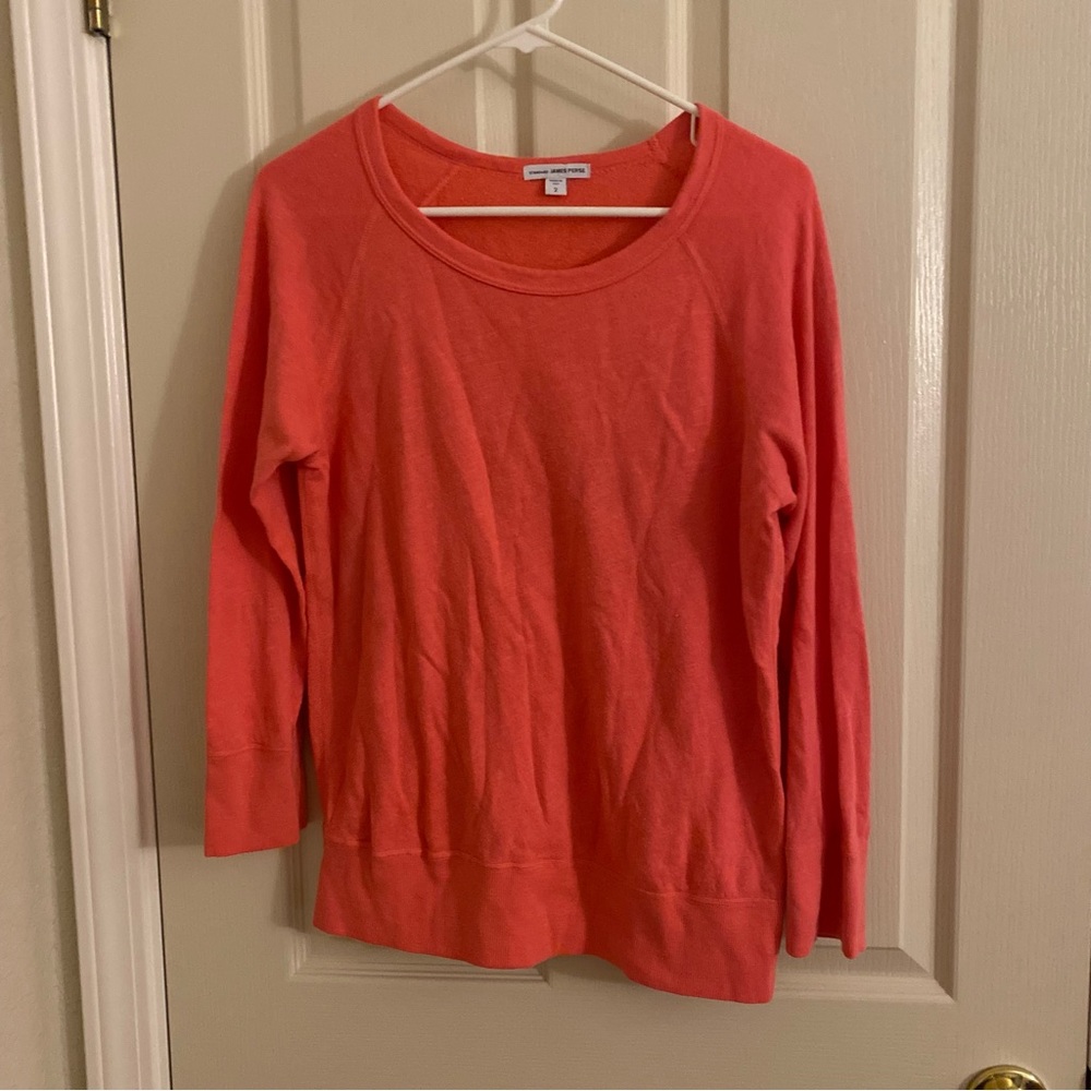 James Perse pink cotton blend pullover sweater size 2